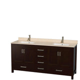 Online shopping wyndham collection sheffield 72 inch double bathroom vanity in espresso ivory marble countertop undermount square sinks and 70 inch mirror