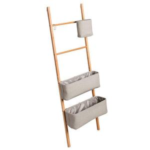 Shop for interdesign formbu wren free standing bathroom storage ladder with bins for towels beauty products lotion soap toilet paper accessories natural gray