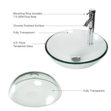 Save 24 bathroom vanity and sink combo stand cabinet mdf board cabinet tempered glass vessel sink round clear sink bowl 1 5 gpm water save chrome faucet solid brass pop up drain w mirror