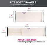 Exclusive drawer dividers organizer 5 pack adjustable separators 4 high expandable from 11 17 for bedroom bathroom closet clothing office kitchen storage strong secure hold foam ends locks in place