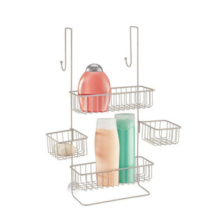 Explore idesign metalo bathroom over the door shower caddy with swivel storage baskets for shampoo conditioner soap 22 7 x 10 5 x 8 2 satin