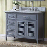Shop here ariel d043s r gry kensington 43 inch right offset single sink bathroom vanity set in grey with carrara marble countertop