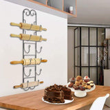 Home rolling pin wall mount adds an elegant appeal to any room with this durable iron material with a black finish wall mount in the kitchen to store wine bottles hang in the bathroom for towel storage