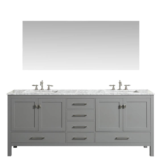 Results eviva evvn412 72gr aberdeen 72 transitional grey bathroom vanity with white carrera countertop double square sinks combination