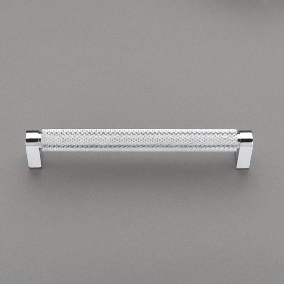 Belle Knurled Collection 6” Pull Handle Hardware Polished Chrome Finish Pulls Great for Kitchen or Bathroom Cabinets, Drawers, Dressers, and More! - P100-12/4553