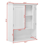 Home gentleshower bathroom wall cabinet wood medicine cabinet multipurpose home kitchen medicine storage organizer with 2 doors and 1 storage shelf white