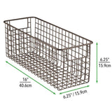 Save on mdesign farmhouse decor metal wire bathroom organizer storage bin basket for cabinets shelves countertops bedroom kitchen laundry room closet garage 16 x 6 x 6 in 6 pack bronze