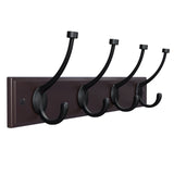 Save on songmics wooden wall mounted coat rack 16 inch rail with 4 metal hooks for entryway bathroom closet room dark brown ulhr20z