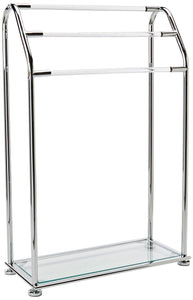 Featured organize it all 3 bar bathroom towel drying rack holder with shelf chrome