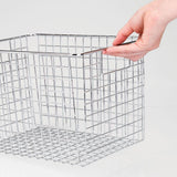 Discover the mdesign large heavy duty metal wire storage organizer bin basket built in handles for food storage kitchen cabinet pantry closet bedroom bathroom garage 12 x 9 x 8 pack of 4 chrome