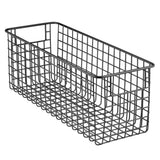 Order now mdesign farmhouse decor metal wire food storage organizer bin basket with handles for kitchen cabinets pantry bathroom laundry room closets garage 16 x 6 x 6 6 pack matte black