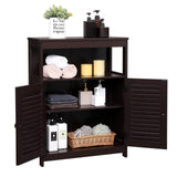 Best seller  vasagle bathroom storage floor cabinet free standing cabinet with double shutter door and adjustable shelf brown ubbc40br
