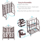 New packism storage rack 2 tier bathroom organizer foldable spice rack for kitchen countertop jars storage organizer counter shelf bronze