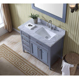 Shop for ariel d043s r gry kensington 43 inch right offset single sink bathroom vanity set in grey with carrara marble countertop