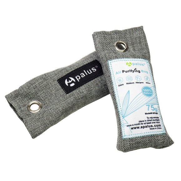 Apalus Mini Air Purifier Bags, Bamboo Activated Charcoal Shoe 75G x2