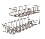 Select nice smart design 2 tier stackable pull out baskets sturdy wire frame design rust resistant vinyl coat for pantries countertops bathroom kitchen 18 x 11 75 inch bronze