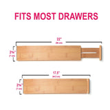 Products rapturous bamboo drawer dividers pack of 5 expandable drawer organizers with anti scratch foam edges adjustable drawer organization separators for kitchen bedroom baby drawer bathroom desk