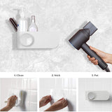 Selection termichy hair dryer holder wall mounted blow dryer holder with cable tidy heat resistant spiral hanging rack for bathroom bedroom white