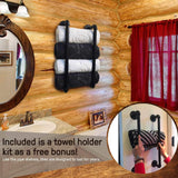 Shop here industrial pipe shelves with towel rack diy floating wood shelves and metal bracket pipes rustic mounted wall shelf for bathroom kitchen living room bedroom decorative farmhouse shelving units