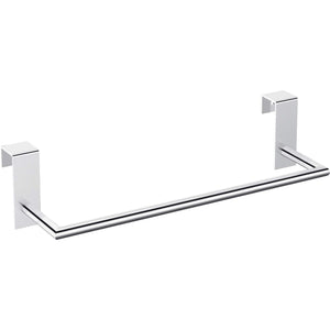 Tick Over the Cabinet Door Towel Bar Rail Holder for Bathroom and Kitchen, Brass
