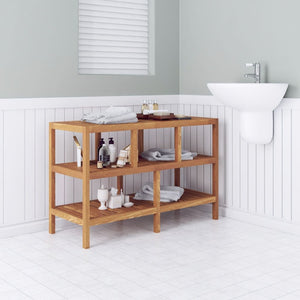 Bathroom Shelf Solid Walnut Wood 100x40x65 cm