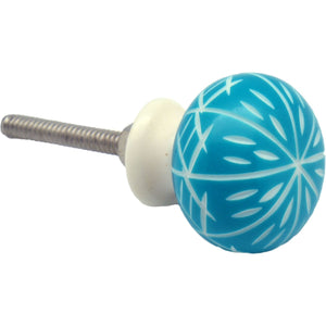 Nicola Spring Vintage Round Resin Door Knob - Turquoise