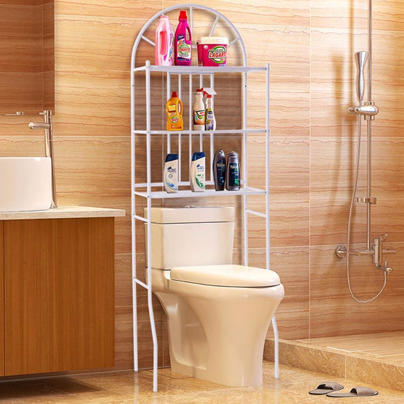 3 Shelf Over The Toilet Bathroom Cabinet Space Saver Towel Storage Rack Organizer White Modern