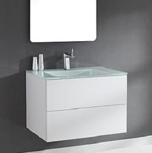 Tidal Bath Vanity 30" Wall Mount with Glass Top